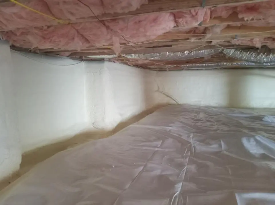 Crawl space encapsulation with closed-cell spray foam for Spray Foam Roofing Repair in Belpre